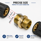 Pressure Washer Pipe Extension Connector M22-15mm – Brass Hose Joiner for Pressure Washer Hoses