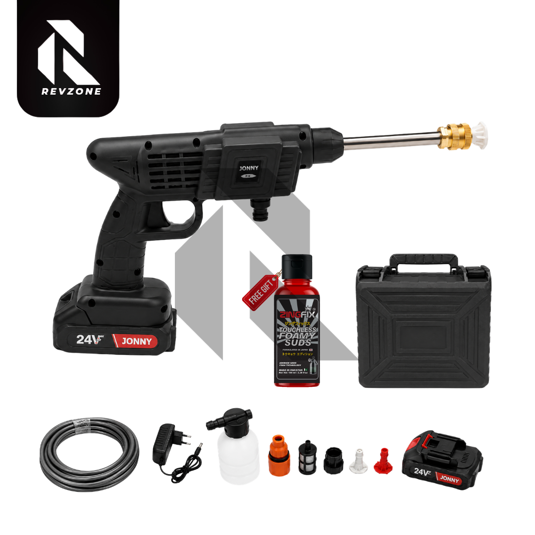 24V Double Battery Cordless Pressure Washer – Portable High Pressure Washer with Free 100ml Shampoo