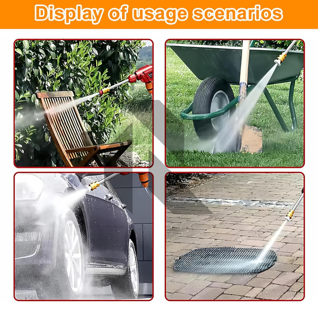 24V Double Battery Cordless Pressure Washer – Portable High Pressure Washer with Free 100ml Shampoo