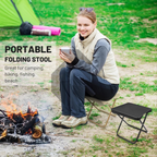 Portable Folding Camping Stool – Lightweight Aluminum Foldable Chair with Carry Bag for Outdoor