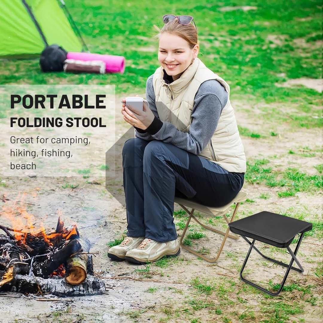 Portable Folding Camping Stool – Lightweight Aluminum Foldable Chair with Carry Bag for Outdoor
