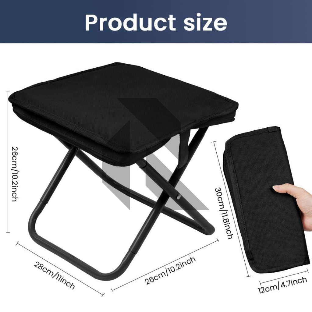 Portable Folding Camping Stool – Lightweight Aluminum Foldable Chair with Carry Bag for Outdoor