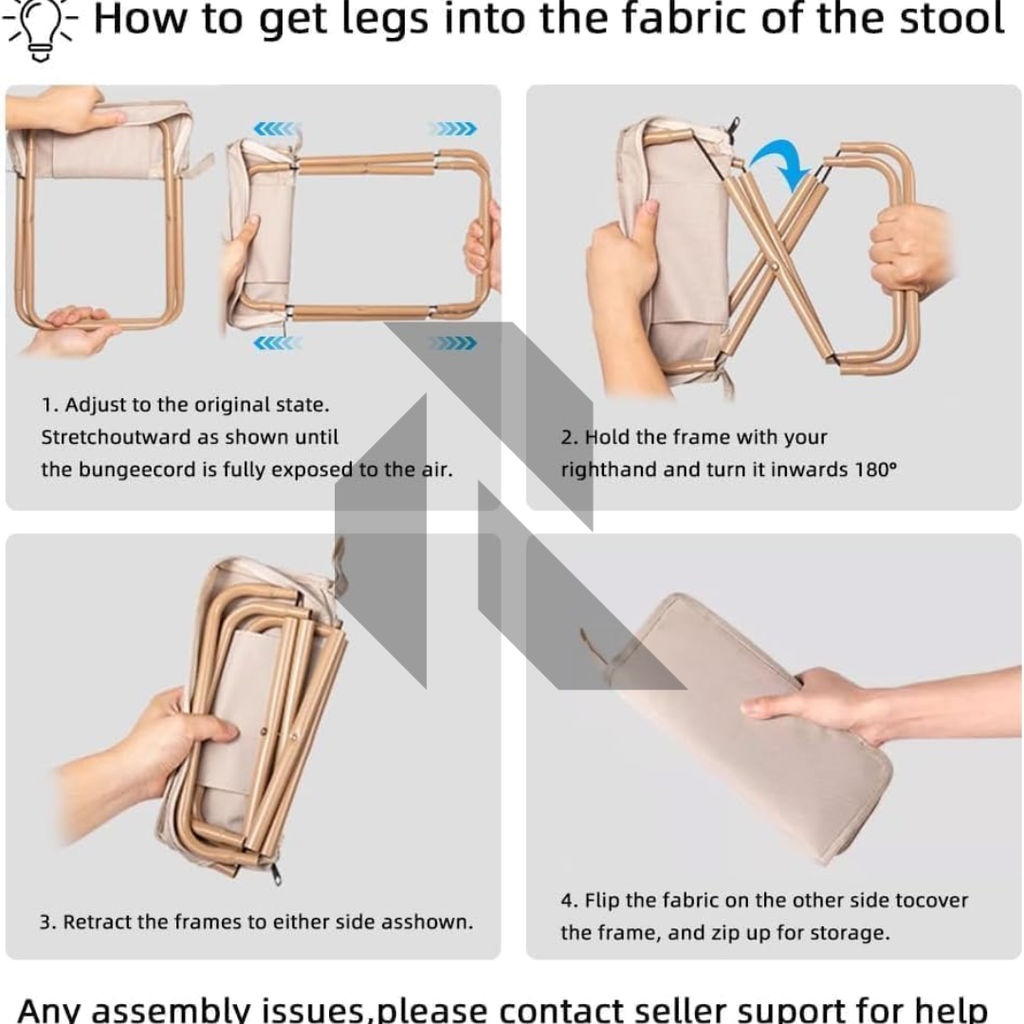 Portable Folding Camping Stool – Lightweight Aluminum Foldable Chair with Carry Bag for Outdoor
