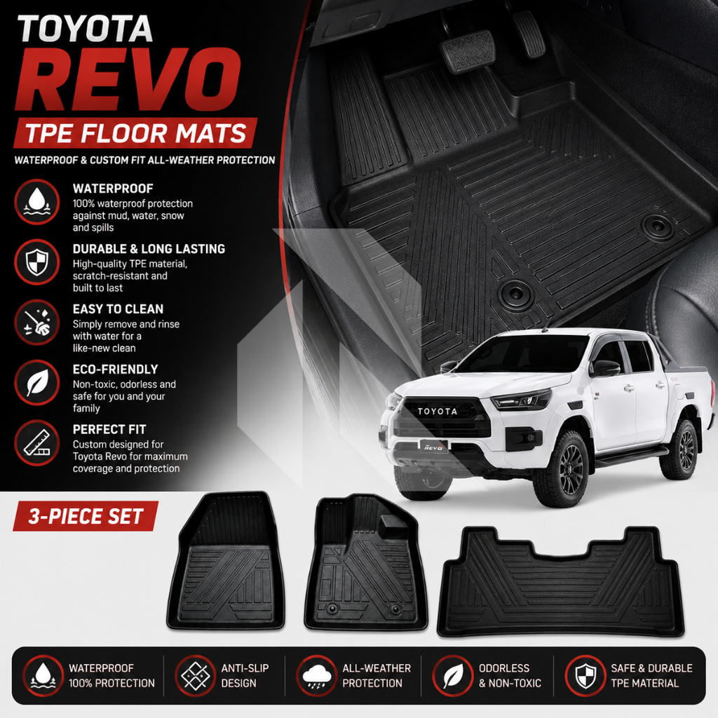Toyota Revo TPE Floor Mats – Waterproof & Custom Fit All-Weather Car Floor Mats