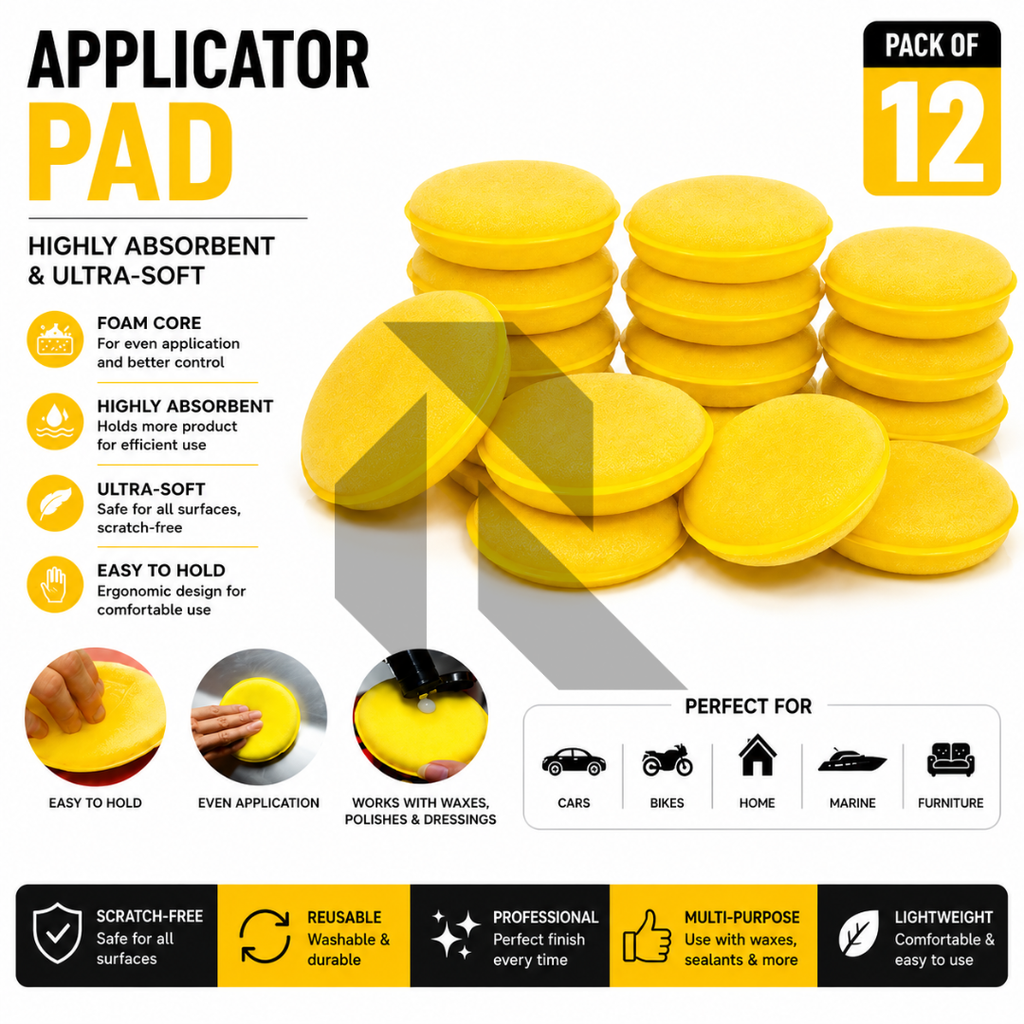 Premium Round Foam Applicator Pad – Ultra Soft Wax & Polish Sponge for Car Detailing