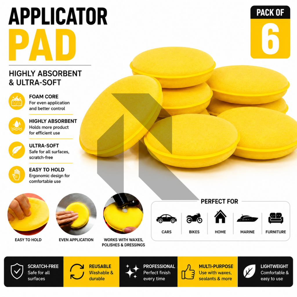 Premium Round Foam Applicator Pad – Ultra Soft Wax & Polish Sponge for Car Detailing