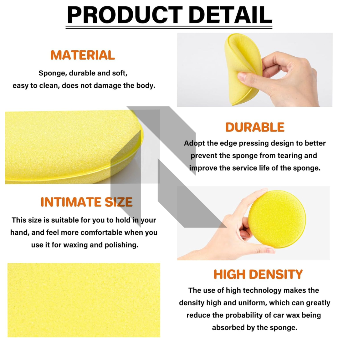 Premium Round Foam Applicator Pad – Ultra Soft Wax & Polish Sponge for Car Detailing