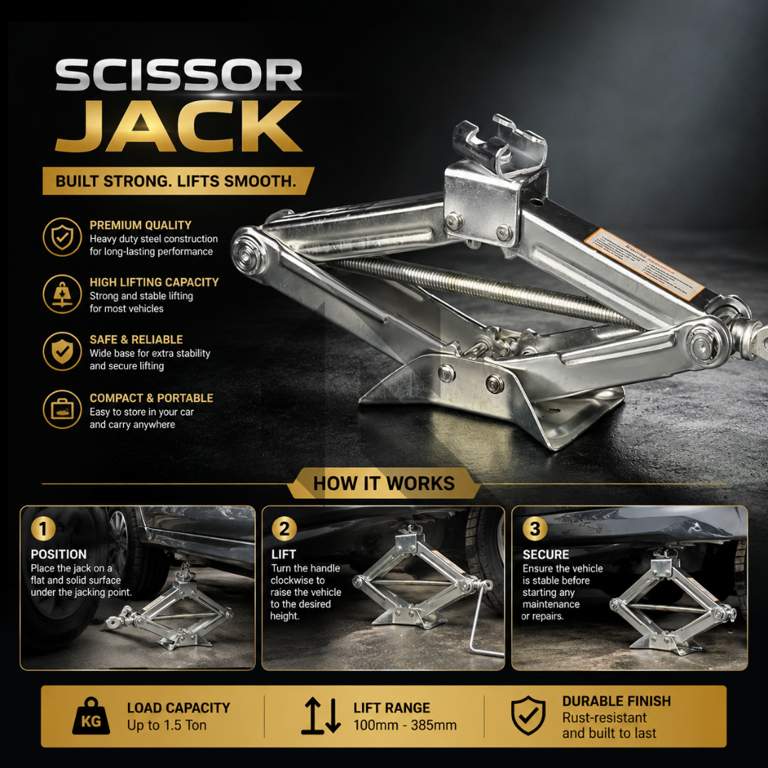 Universal Car Scissor Jack – Portable Manual Lift Jack for Emergency Tire Change Main image