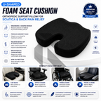 U-Shaped Foam Seat Cushion – Orthopedic Support Pillow for Sciatica & Back Pain Relief