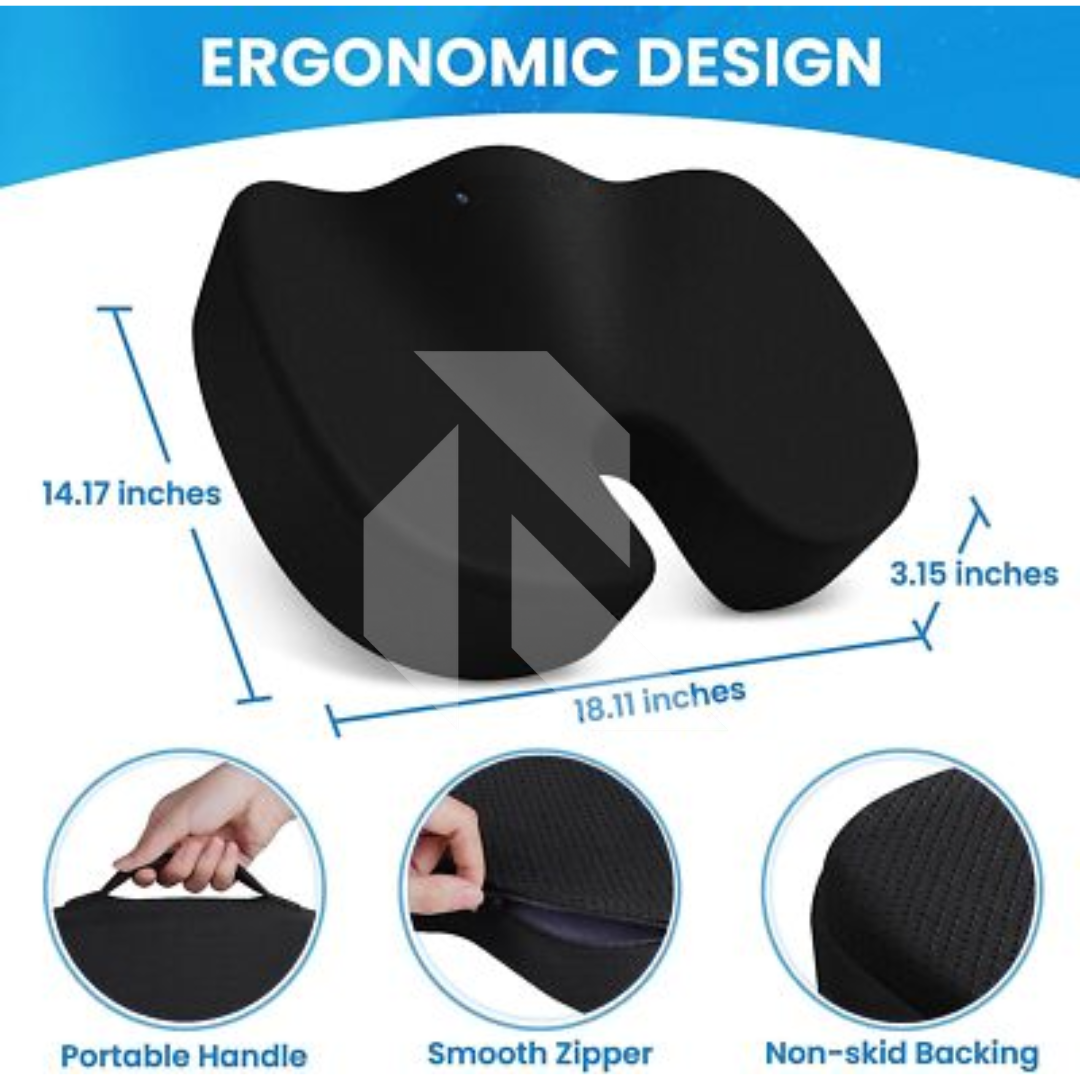 U-Shaped Foam Seat Cushion – Orthopedic Support Pillow for Sciatica & Back Pain Relief