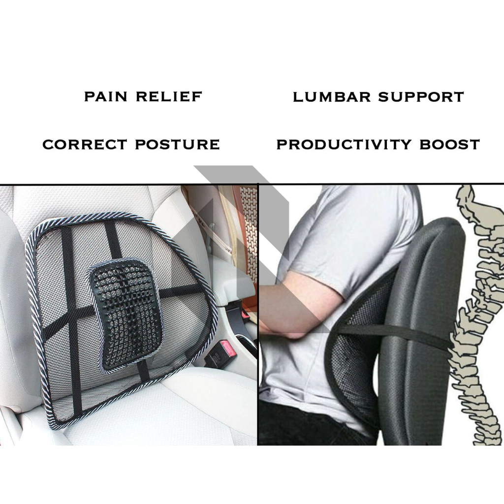 Universal Car Seat Back Support Mesh Cushion – Lower Back Pain Relief Support