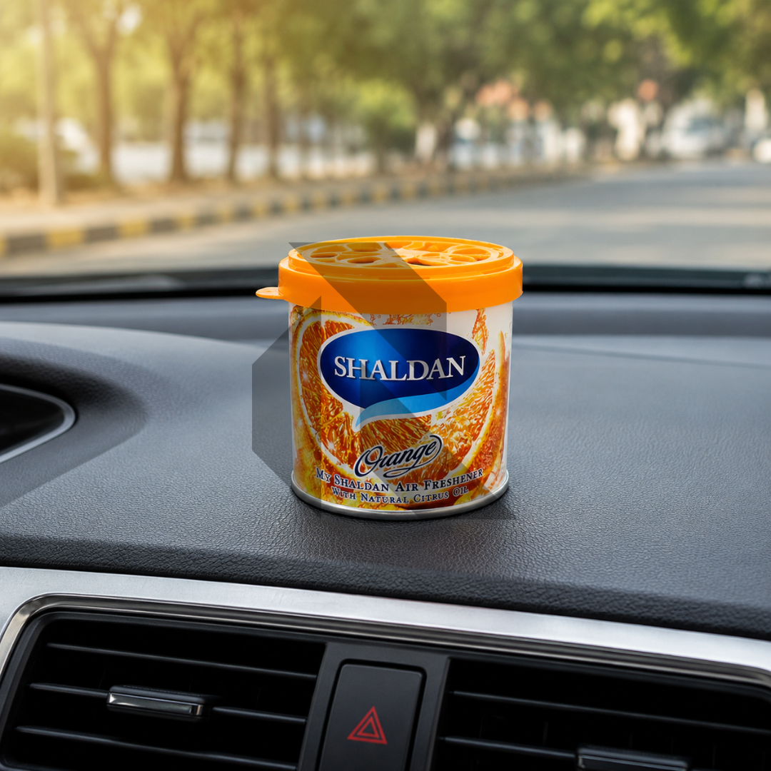 Shaldan Orange Car Air Freshener Can – Long Lasting Gel Air Freshener for Car, Home & Office