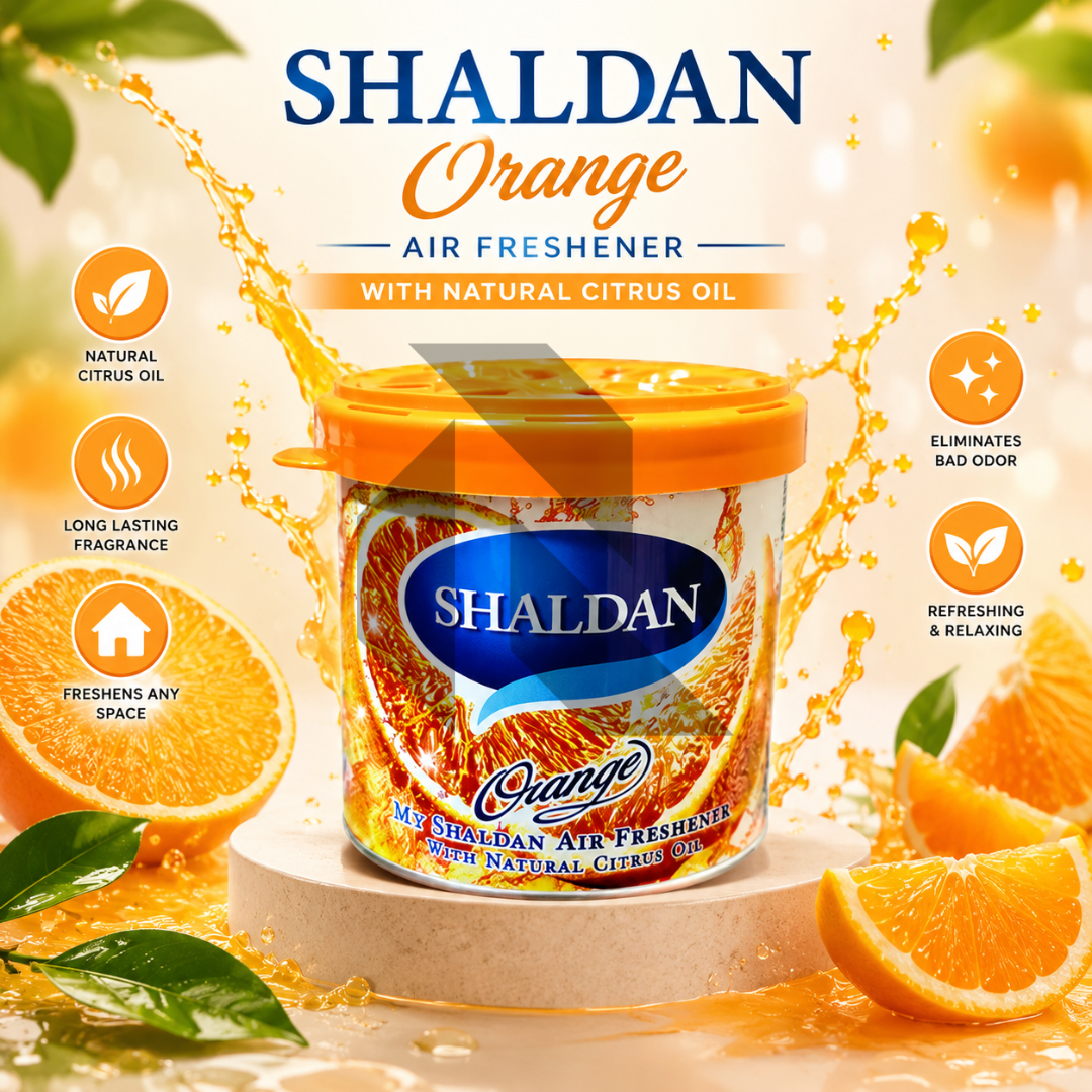 Shaldan Orange Car Air Freshener Can – Long Lasting Gel Air Freshener for Car, Home & Office