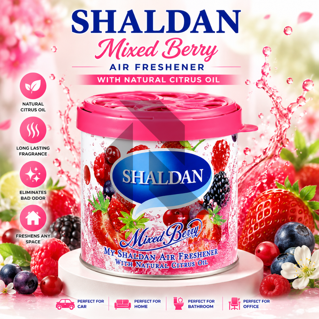 Shaldan Mixed Berry Car Air Freshener Can – Long Lasting Gel Air Freshener for Car, Home & Office