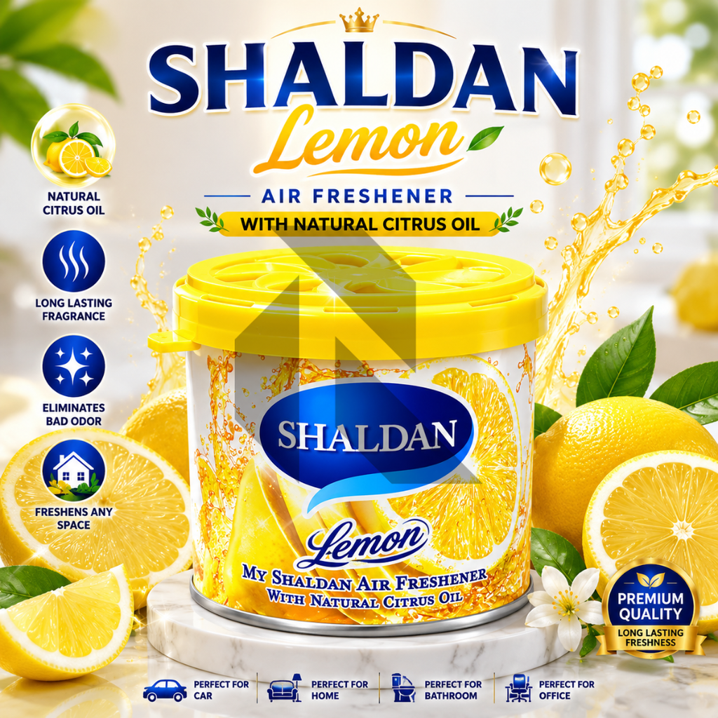 Shaldan Lemon Car Air Freshener Can – Long Lasting Gel Air Freshener for Car, Home & Office