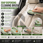 Car Soap Dispensing Cleaning Brush – Built-In Soap Dispenser Scrub Brush for Car Interior & Exterior