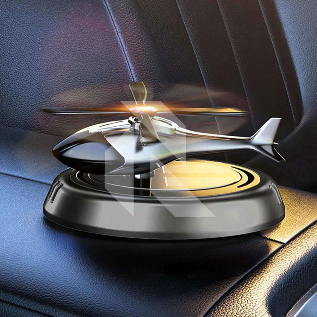 Helicopter Solar Power Car Dashboard Air Freshener – Rotating Propeller Fragrance Decor