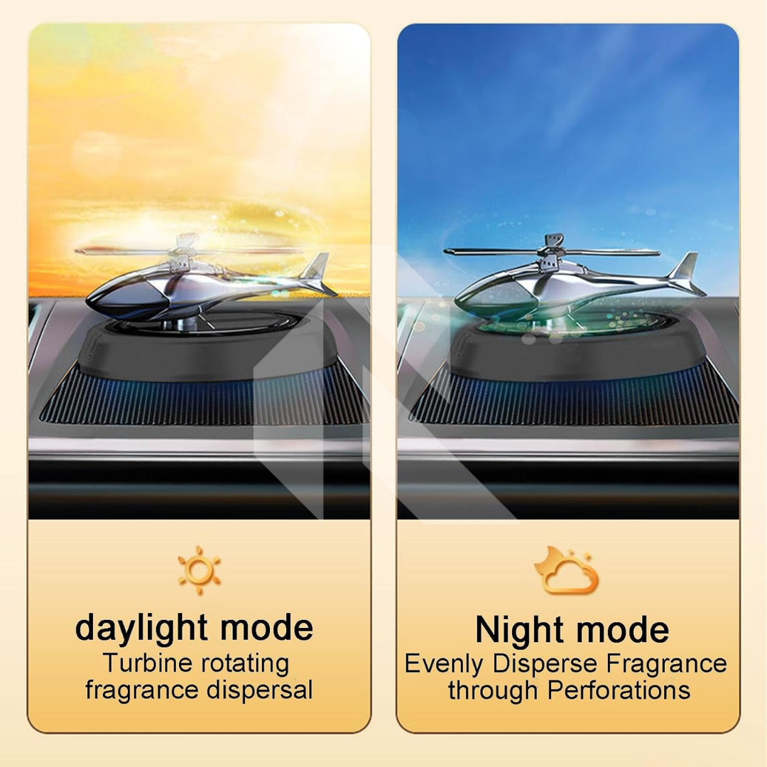 Helicopter Solar Power Car Dashboard Air Freshener – Rotating Propeller Fragrance Decor