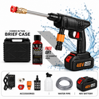 48V Cordless High Pressure Washer – Rechargeable Car Washer with Single Battery Free 100ML Shampoo