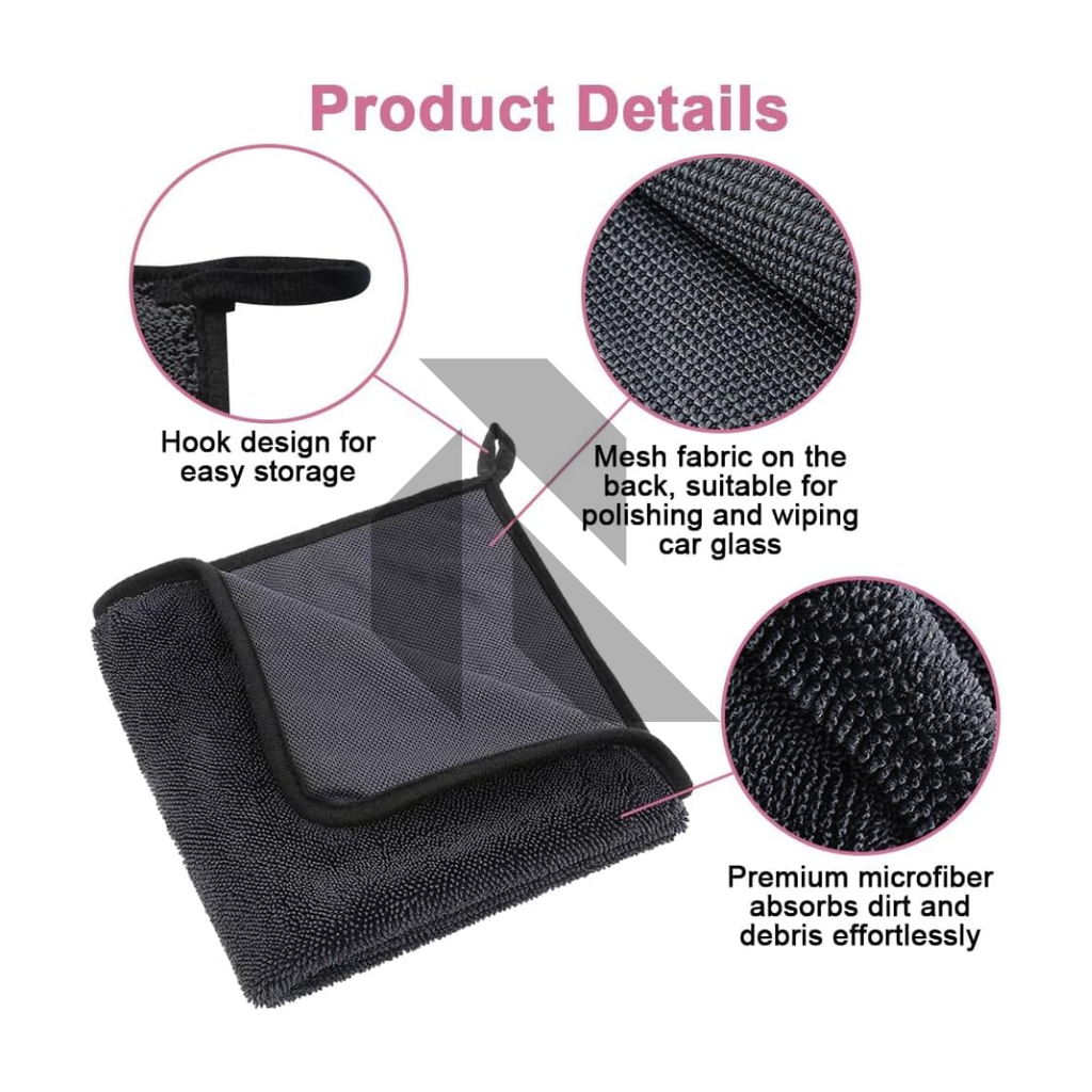 Single Twisted Loop Microfiber Drying Towel 600GSM