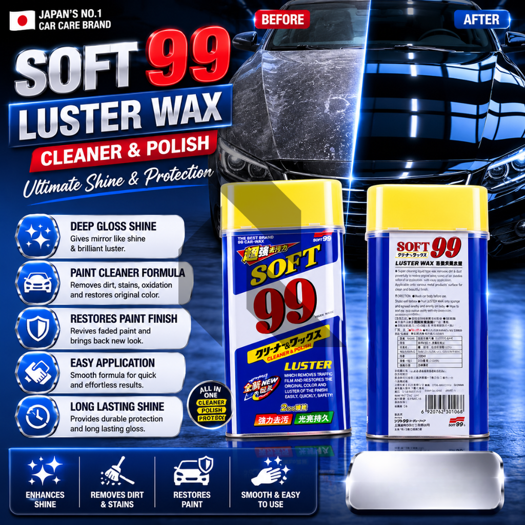 Soft99 Luster Cleaner & Polish Wax 530ML – Car Paint Cleaner, Polish & Shine Protection