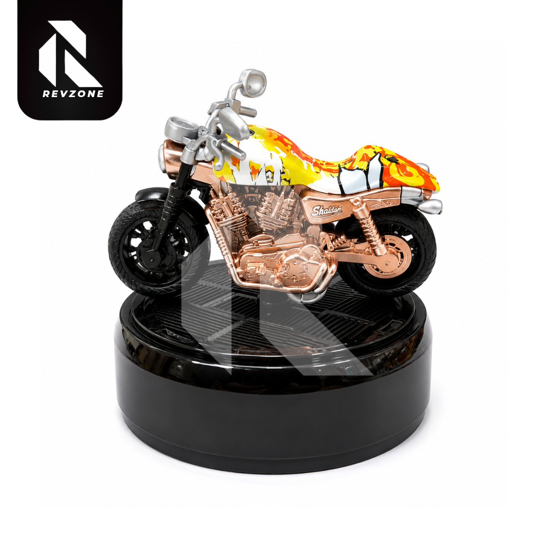 Solar Powered Motorcycle Car Air Freshener – Rotating Aromatherapy Perfume Diffuser Dashboard
