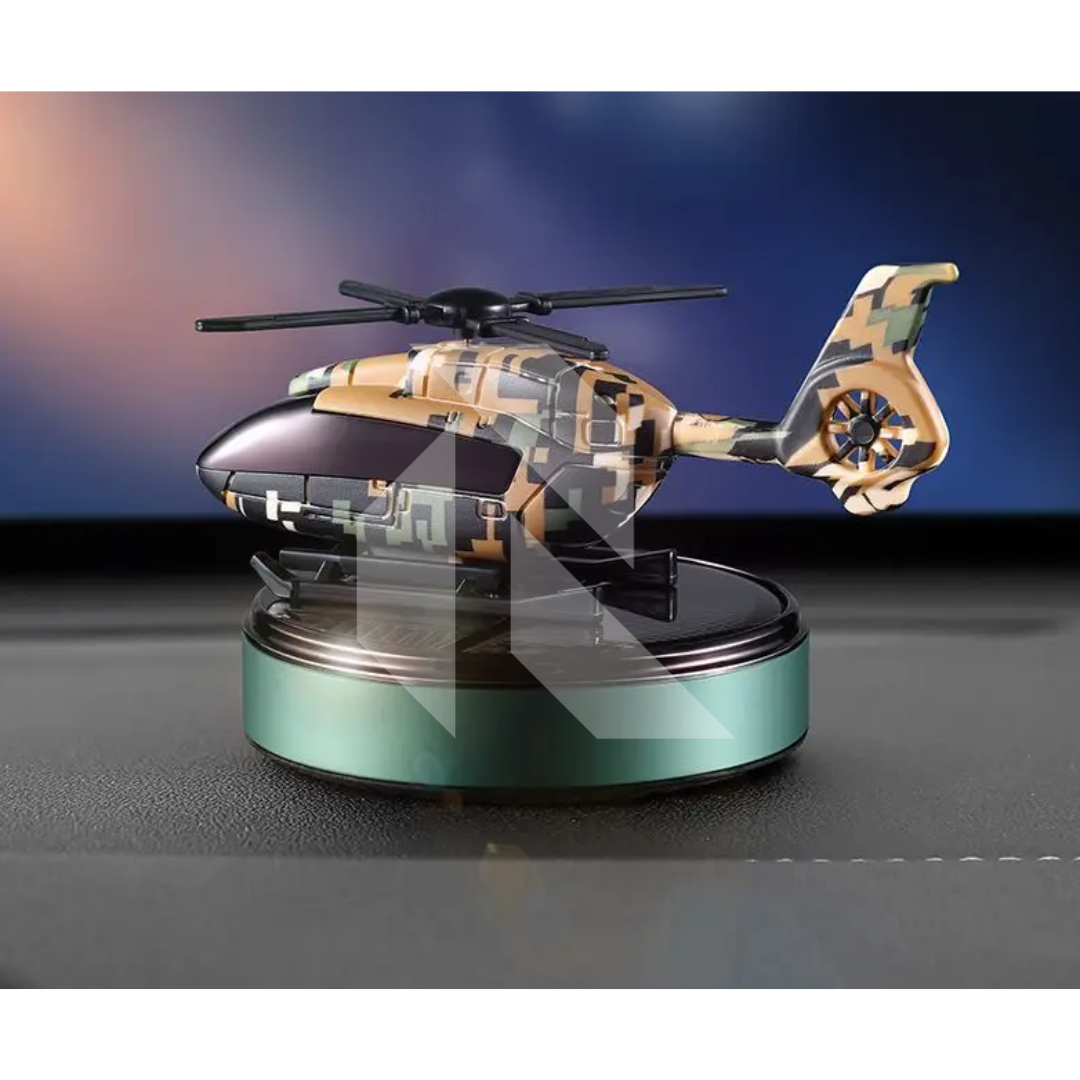 Helicopter Solar Power Car Dashboard Air Freshener – Rotating Fragrance Decor