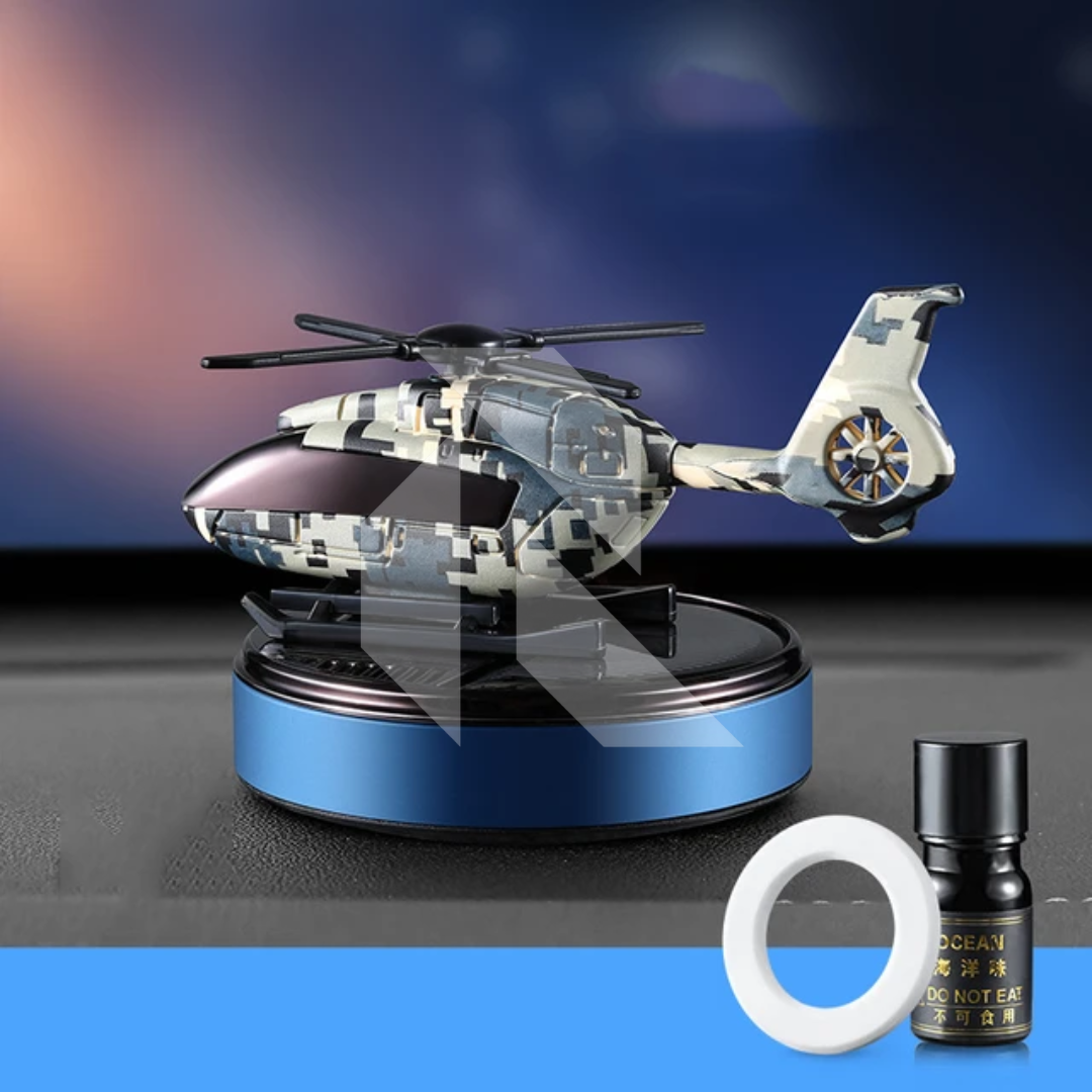 Helicopter Solar Power Car Dashboard Air Freshener – Rotating Fragrance Decor