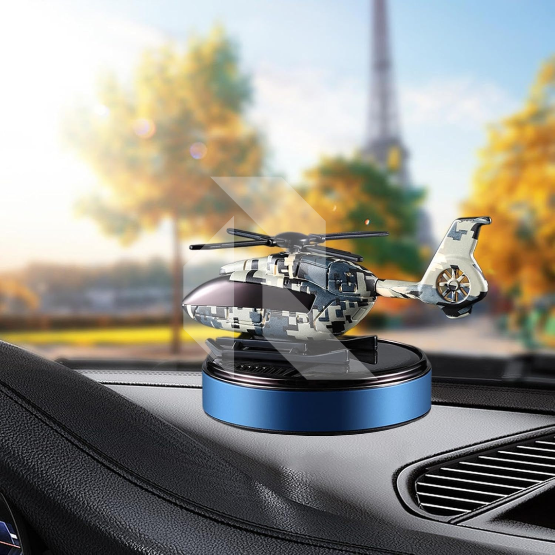 Helicopter Solar Power Car Dashboard Air Freshener – Rotating Fragrance Decor