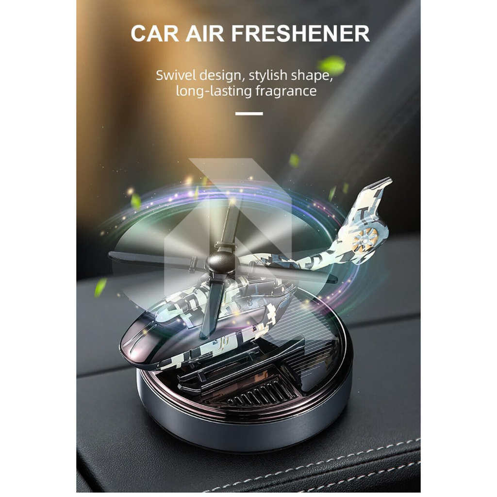 Helicopter Solar Power Car Dashboard Air Freshener – Rotating Fragrance Decor