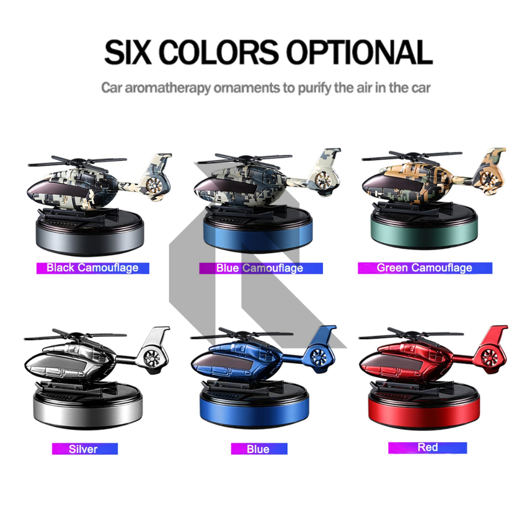 Helicopter Solar Power Car Dashboard Air Freshener – Rotating Fragrance Decor