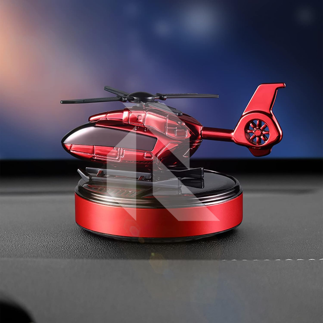 Helicopter Solar Power Car Dashboard Air Freshener – Rotating Fragrance Decor