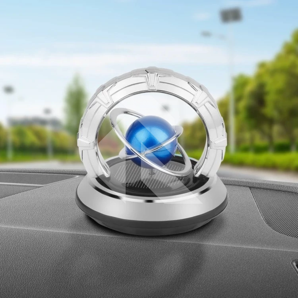 Car Solar Rotating Galaxy Aromatherapy Diffuser – Automobile Double Ring Solar Perfume Diffuser
