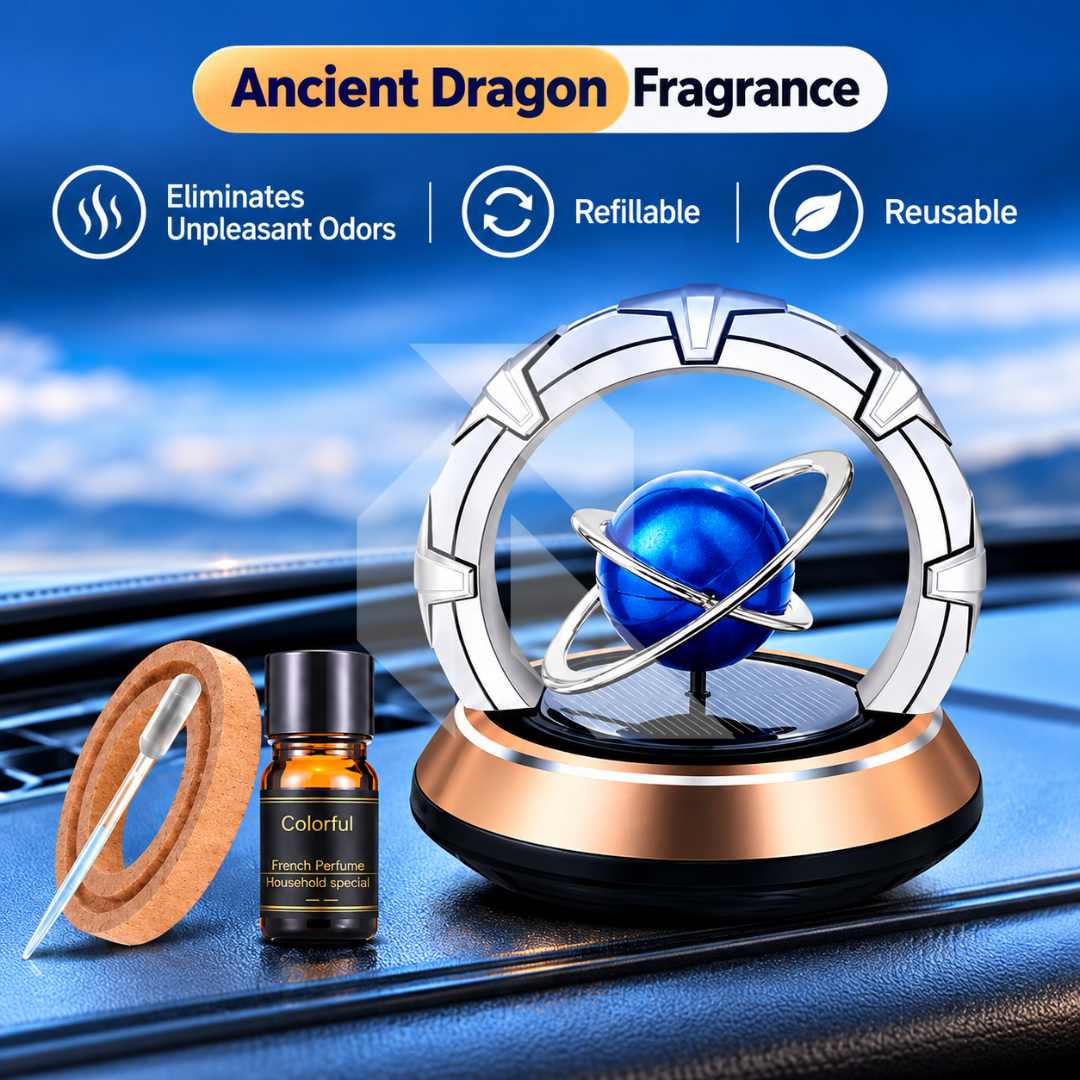 Car Solar Rotating Galaxy Aromatherapy Diffuser – Automobile Double Ring Solar Perfume Diffuser Main image
