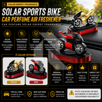 Solar Sports Bike Car Dashboard Air Freshener – 360° Rotating Solar Fragrance Decor
