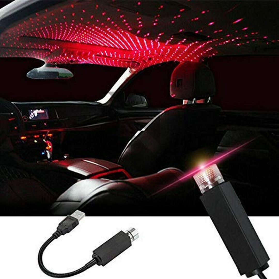 USB Night Light Star Projector – Adjustable LED Car Roof Star Atmosphere Light