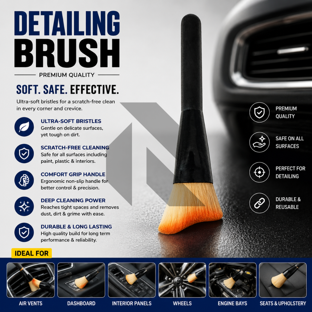 Soft Bristle Stick Car Detailing Dusting Brush – Interior Dashboard & AC Vent Cleaning Brush Main image