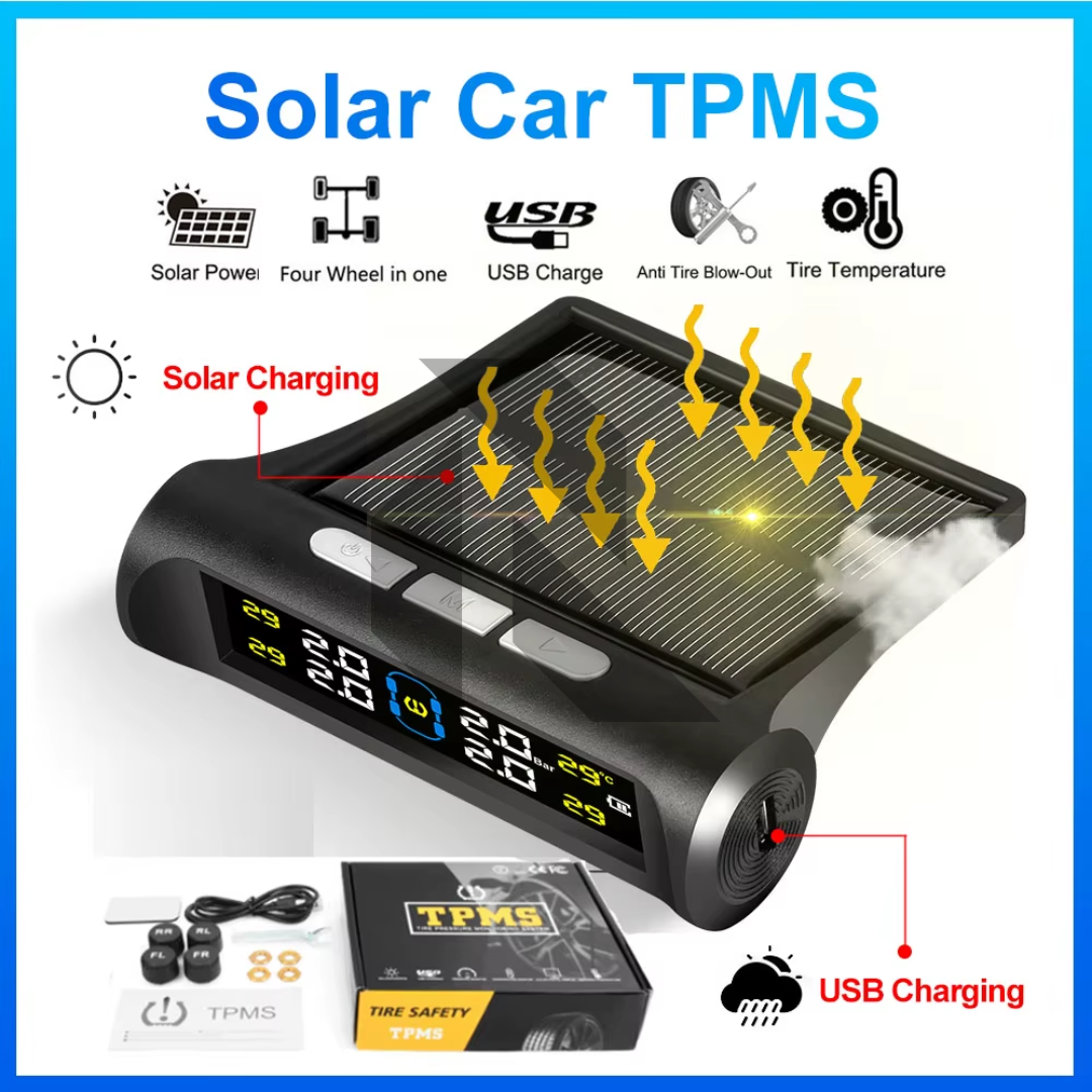 Smart Solar Internal TPMS – Car Tire Pressure Alarm & Monitoring System