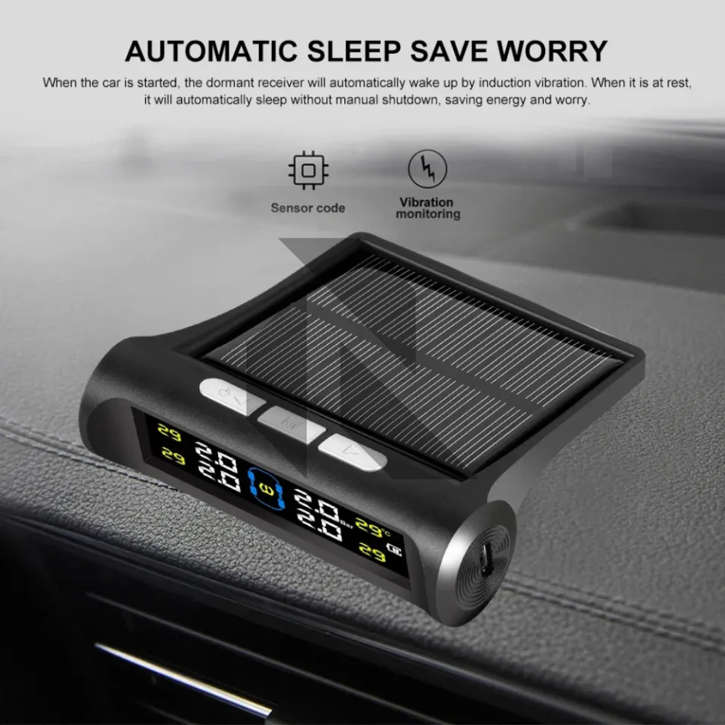 Smart Solar Internal TPMS – Car Tire Pressure Alarm & Monitoring System
