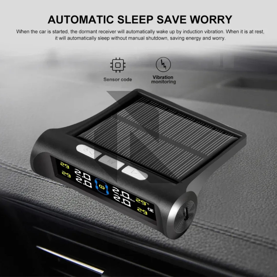 Smart Solar Internal TPMS – Car Tire Pressure Alarm & Monitoring System