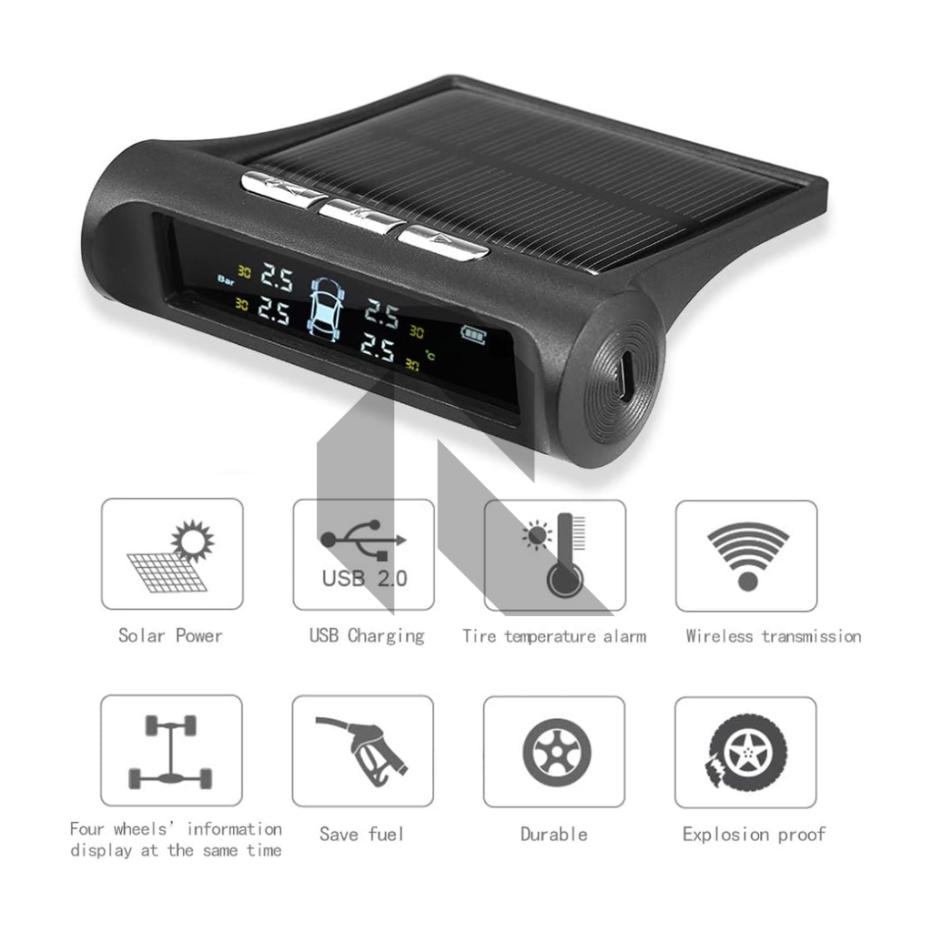 Smart Solar Internal TPMS – Car Tire Pressure Alarm & Monitoring System