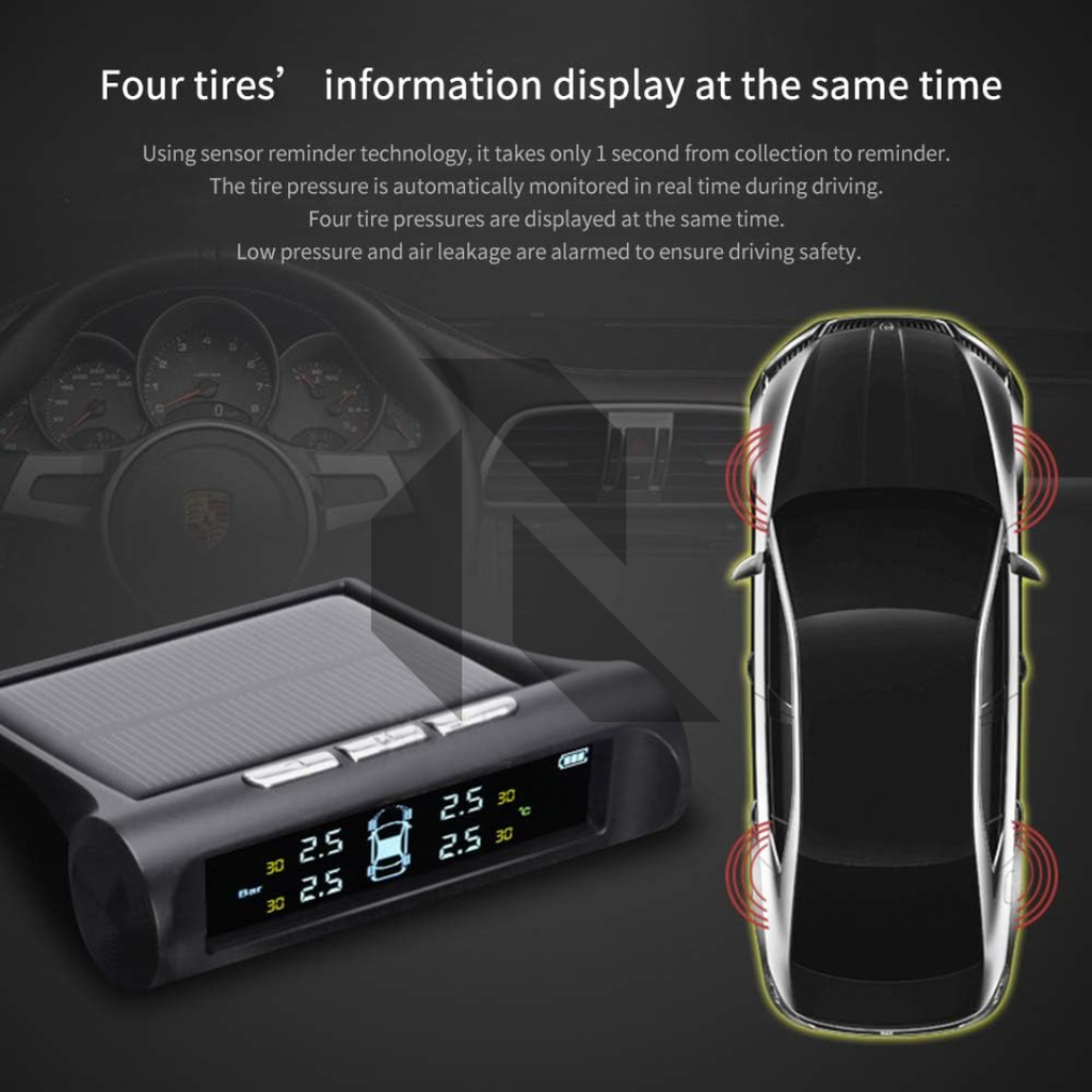 Smart Solar Internal TPMS – Car Tire Pressure Alarm & Monitoring System