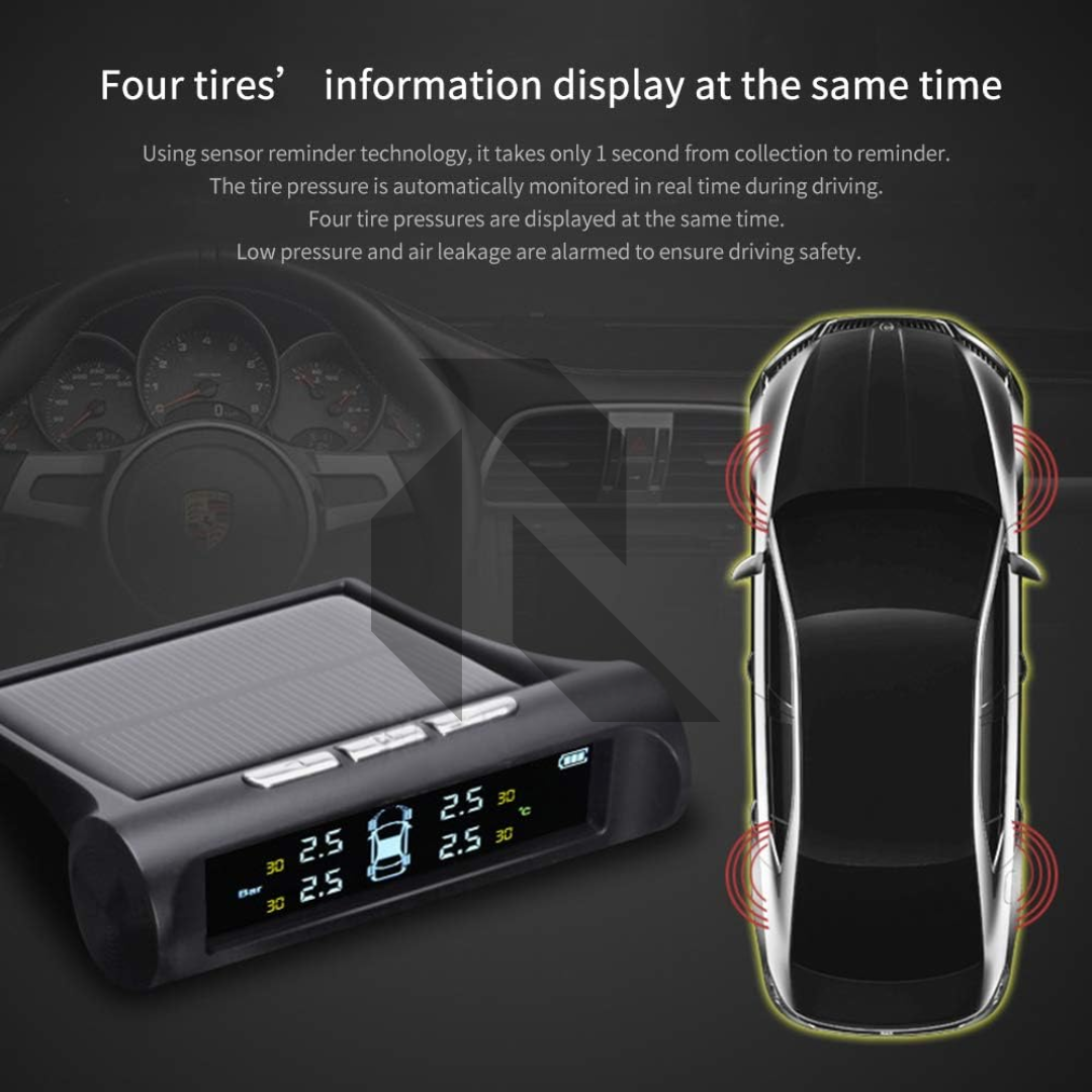 Smart Solar Internal TPMS – Car Tire Pressure Alarm & Monitoring System