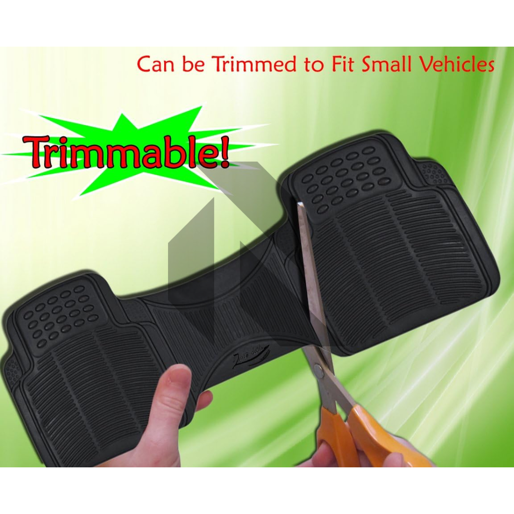 Universal 3 Piece Heavy Duty Car Floor Mat Set – Waterproof All-Weather Interior Protection (Black)
