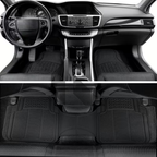 Universal 3 Piece Heavy Duty Car Floor Mat Set – Waterproof All-Weather Interior Protection (Black)