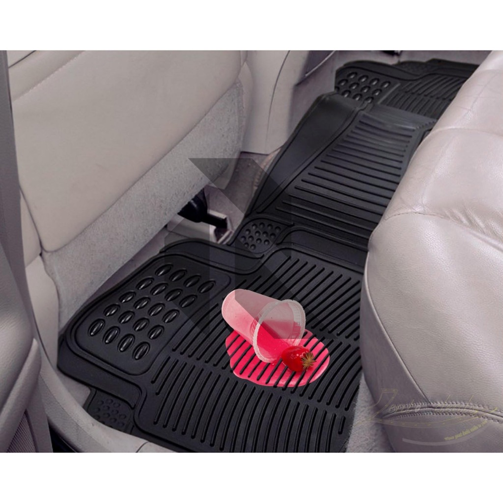 Universal 3 Piece Heavy Duty Car Floor Mat Set – Waterproof All-Weather Interior Protection (Black)