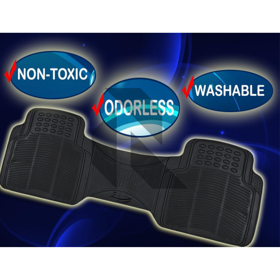 Universal 3 Piece Heavy Duty Car Floor Mat Set – Waterproof All-Weather Interior Protection (Black)