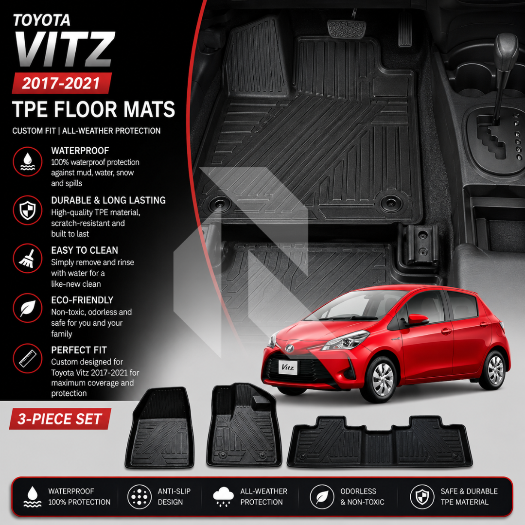 Toyota Vitz 2017-2021 TPE Floor Mats – Waterproof & Custom Fit All-Weather Car Mats Main image