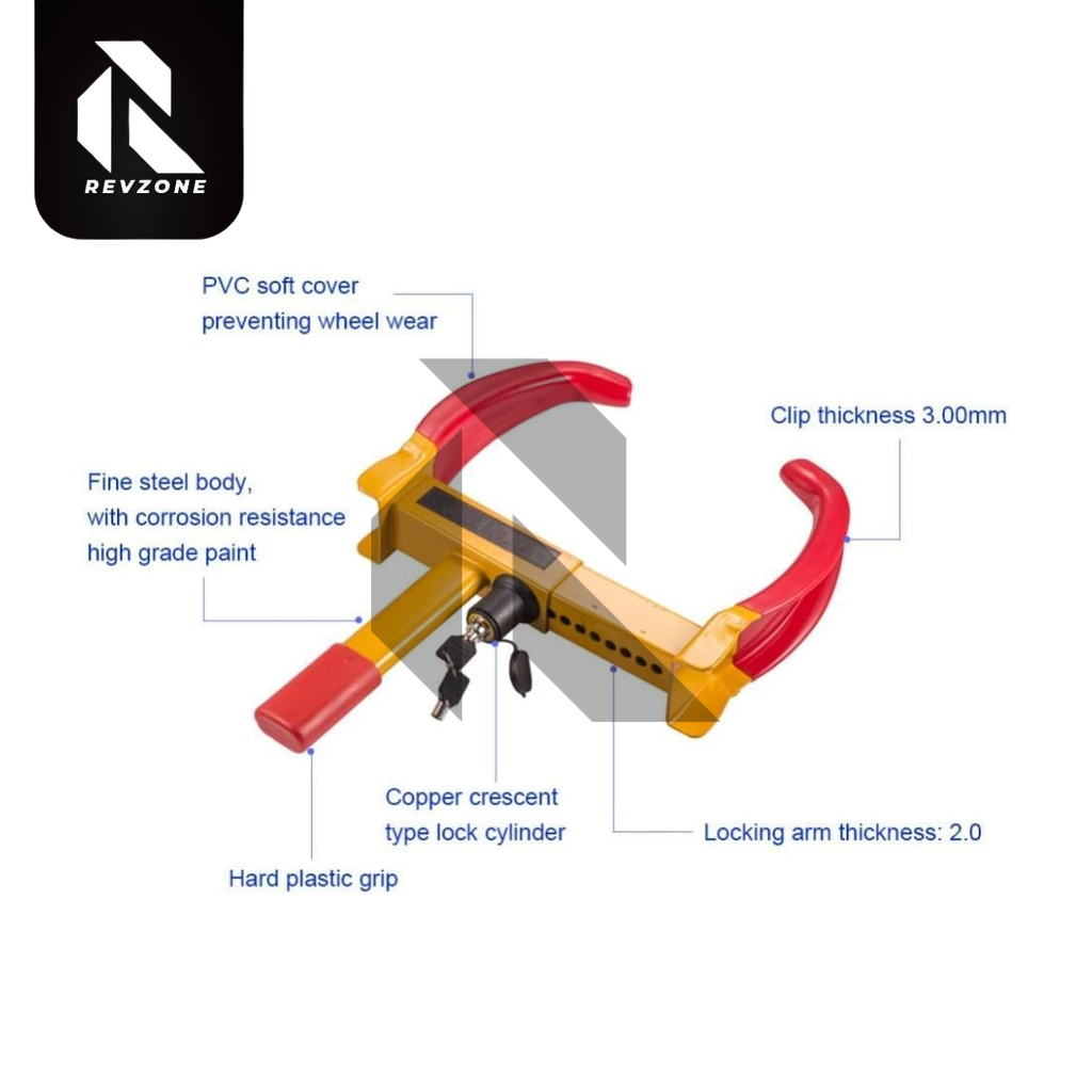 Universal Heavy-Duty Anti-Theft Car Wheel Lock Clamp