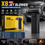X8 Turbo Jet Blower – Portable Rechargeable Air Duster for Car Detailing, PC & Multi Use